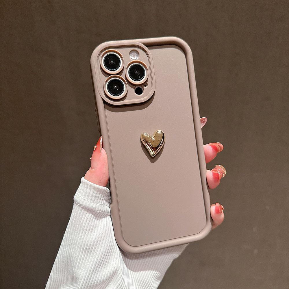 Girl 3D Gold Heart Silicone Soft Phone Case For Redmi Note 14 13 12 11 10 9 8 Pro Plus 12s 11s 13C 12 Shockproof Matte Cover