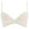 Light Purple Wireless Push-Up Bra with Lace Trim and Bow Detail
