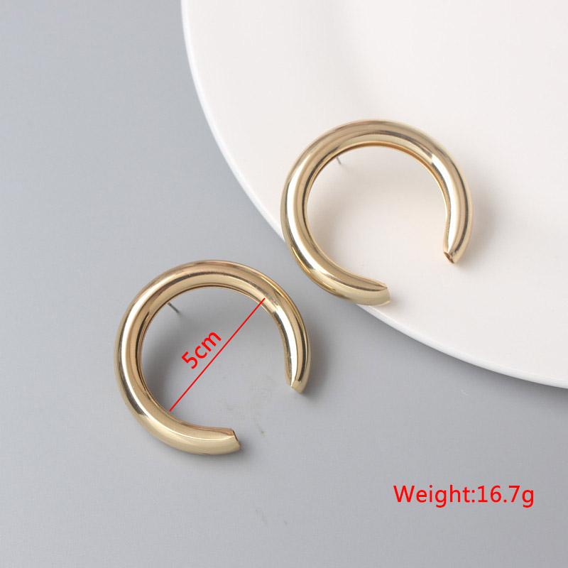 Gold Metal Dangle Earrings Punk Personality C-shaped Women Drop Earrings Hollow Geometric Statement Fashion Ear Jewelry