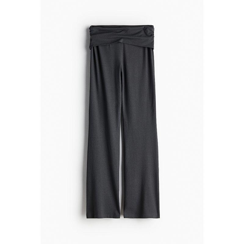 

HM Women s Clothes Casual Pants Autumn Soft Fit Straight-leg Slightly Pull Plaid Nature Waist Sports Pants 1242094