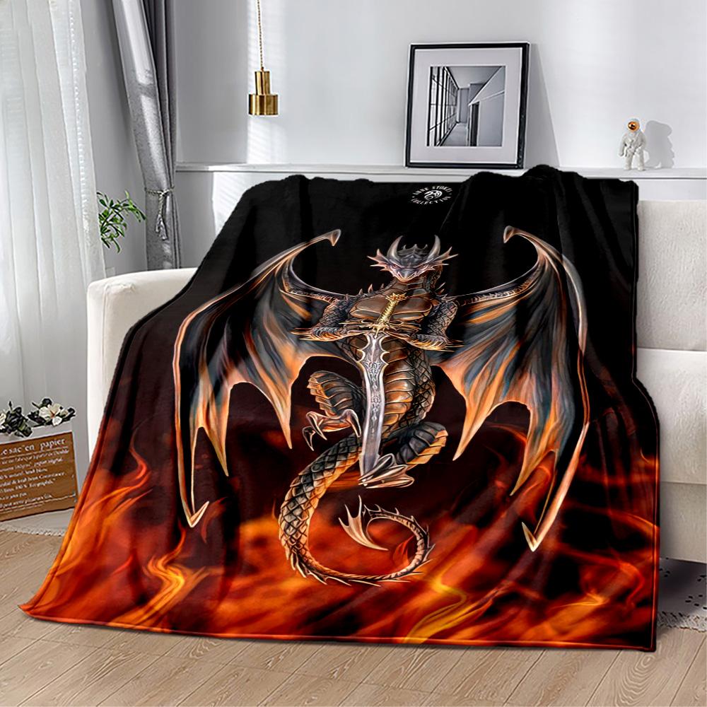 Gothic Style Blanket Warmthful Decor Perfect for Seaside Office Chair Livingroom Four Seasons Multipurpose Playful Design