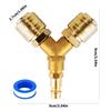 Y Splitters 1/4Inch Air Hose Quick Coupler Compressed Air Distributors 2 Way Air Switches Connectors Pneumatic Tees Joint
