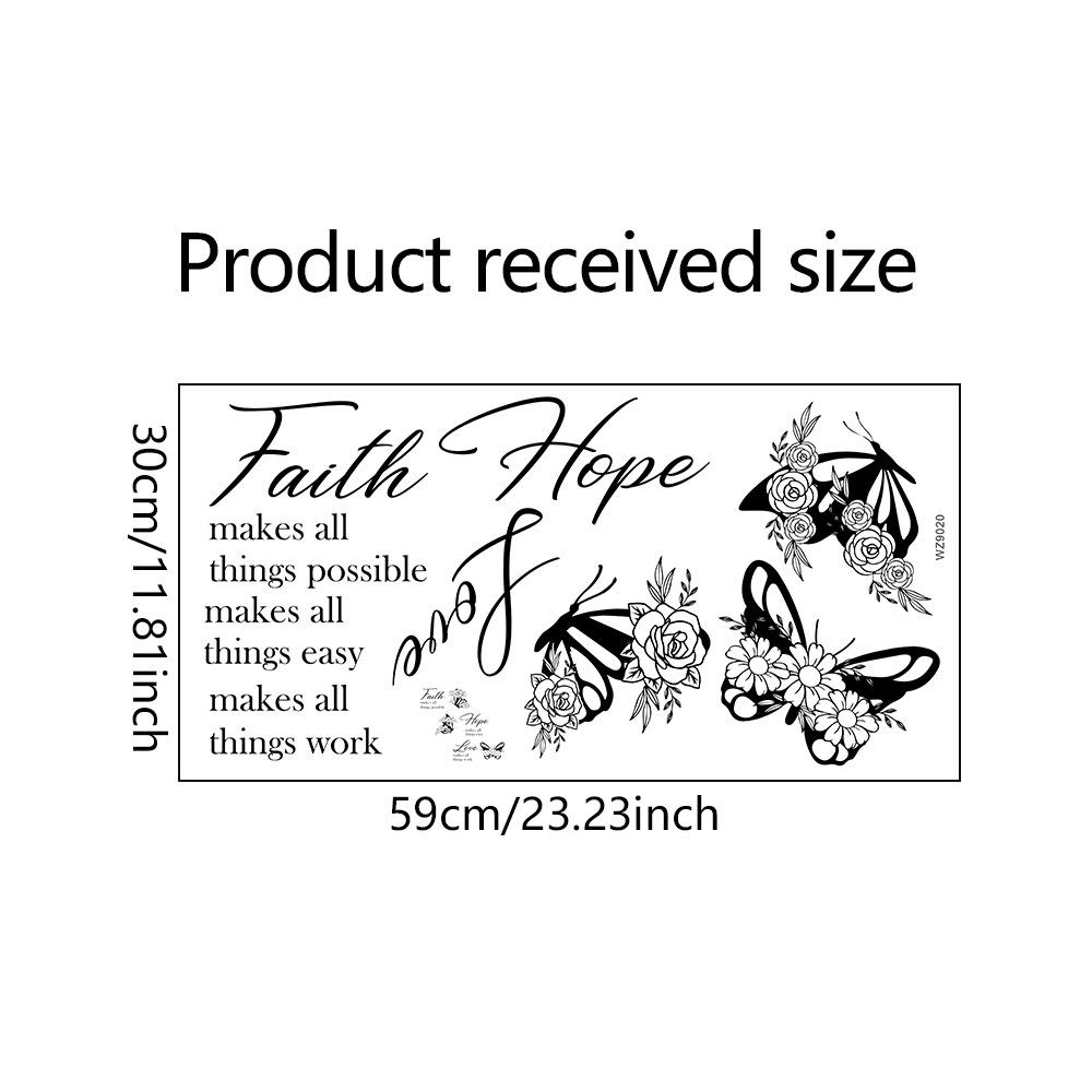 

WZ9020 Вдохновляющий английский слоган Бабочка Коммерческое место Спальня Кабинет Домашнее украшение Украшение Наклейка на стену 30*59cm/WZ9020