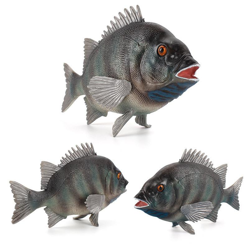 Conjunto de Modelos Realistas de Animais Marinhos Tropicais Apresentando Grupo de Peixes de Seda Vermelha e Decoração de Pargo