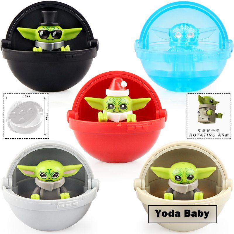 Yoda Baby Christmas Rotating Arm Mandalorian Building Blocks Toy For Creative Play