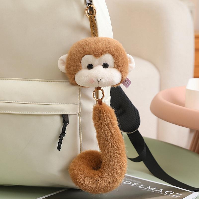 Treasuringu Nieuwe Rode Panda Pluche Speelgoed Schattige Cartoon Dieren Pluche Sleutelhanger Kawaii Aap Knuffelpop Tas Decoratie Verjaardagscadeaus white