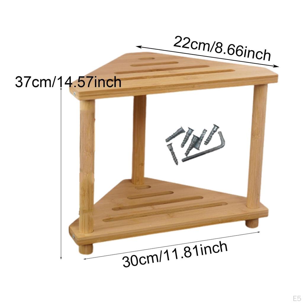 Corner Shower Stool 2 Layer Storage Shelf Foot Rest Multifunction for Home Living Room