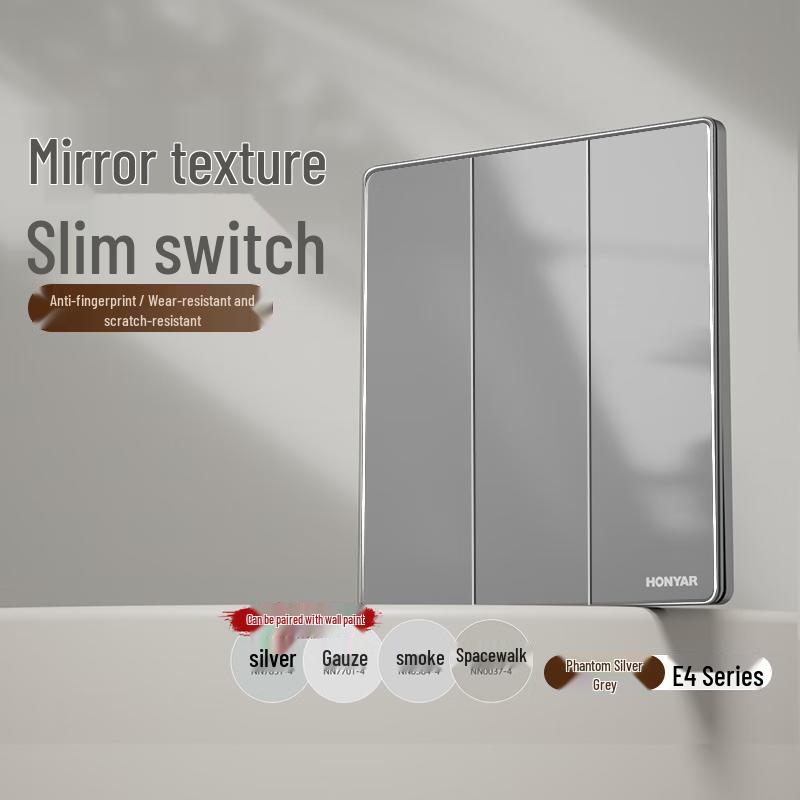 Honyar E4 Series Grey Wall Switch