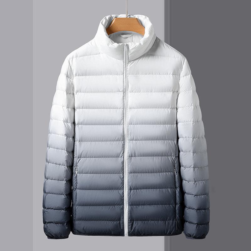 Light Down Jacket Inside, Men's Short Autumn and Winter Medium-green, Simple and Fashionable, Cold-proof and Warm, and White Duck Down Inside.