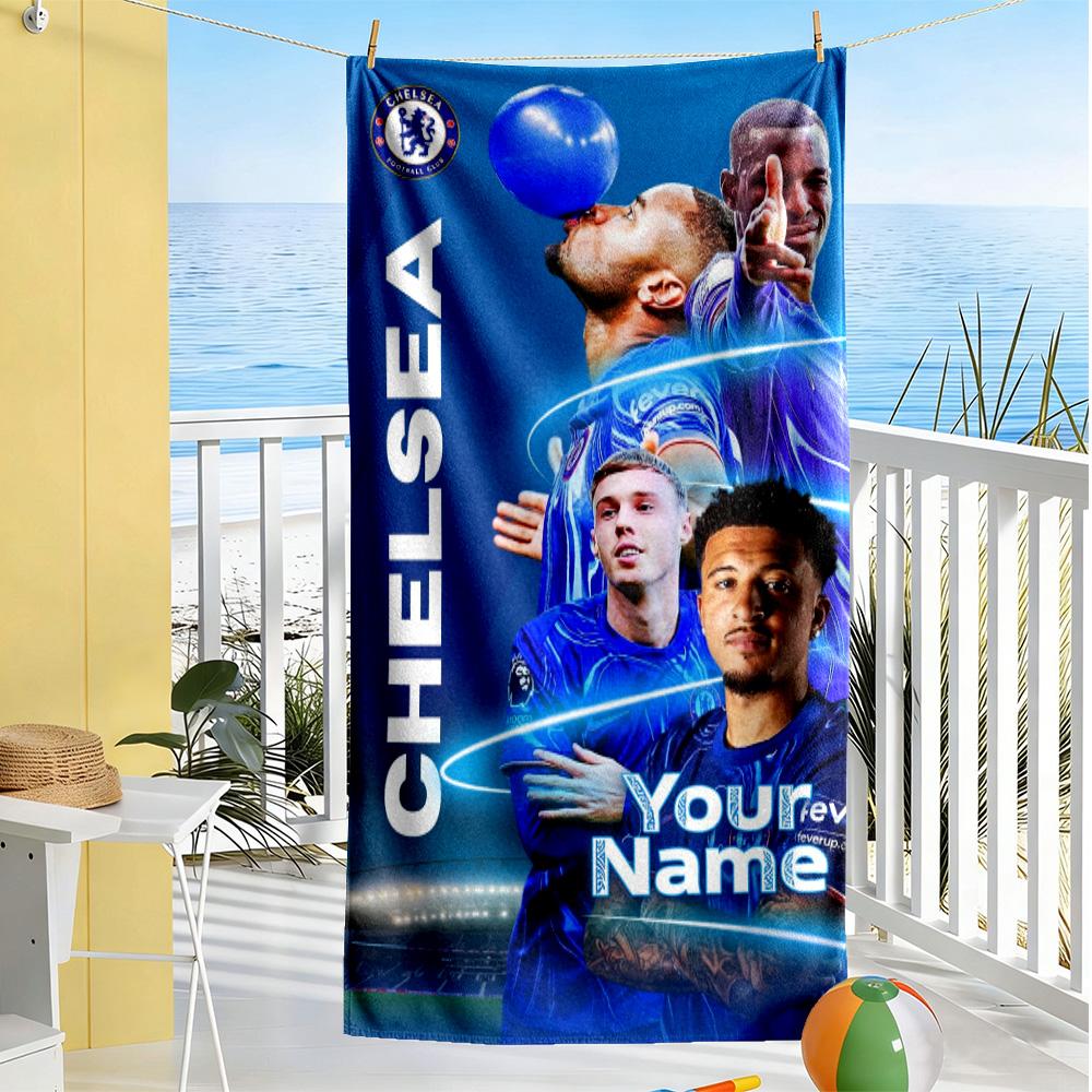 Chelsea Fc Football Player Personalized Name Beach Towel Super Soft & Absorbent