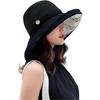 Damen Netz-Sonnenhüte Sommer Strand UV-Schutz UPF Packbar Breiter Rand Kinnband