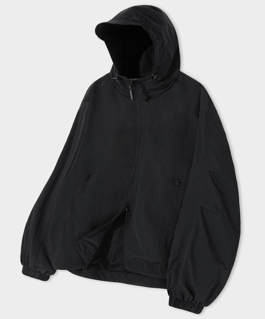 Lemain Second 2-Way Hooded Windbreaker Jacket [Black]