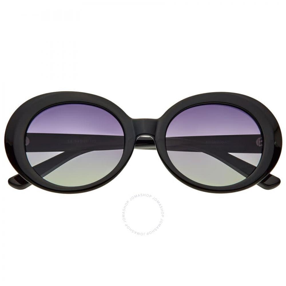 Bertha Ladies Black Oval Sunglasses Brsbr054c1