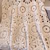 Sexy Lace Knitting Dress Women Hollow Out Long Vest Summer Loose Basic Tops O Neck Tees Dimanaf Style New