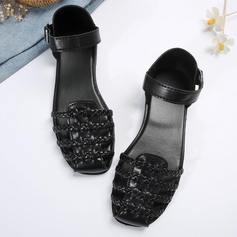Women Sandals Summer Fashion Outdoor Beach Casual Comfortable Women's Shoes Leather Buckle Designer Flat with Ladies Sandals