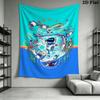 ASTRO BOT Wall Tapestry Aesthetic Wall Hanging Printed Fabric Blanket Decorative Tapestries for Bedroom Living Room Home Decor