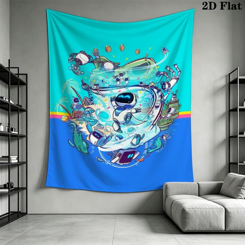 ASTRO BOT Wall Tapestry Aesthetic Wall Hanging Printed Fabric Blanket Decorative Tapestries for Bedroom Living Room Home Decor