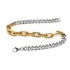 Classic 18K Gold Stainless Steel Simple Minimalist Two Tone Chain Paperclip Link Paper Clip Necklace Chain for Women Men