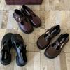 IPPEUM Mary Janes Dam Ballerinaskor Läder Spänne Rund Tå Ballerinas Zapatos Mujer