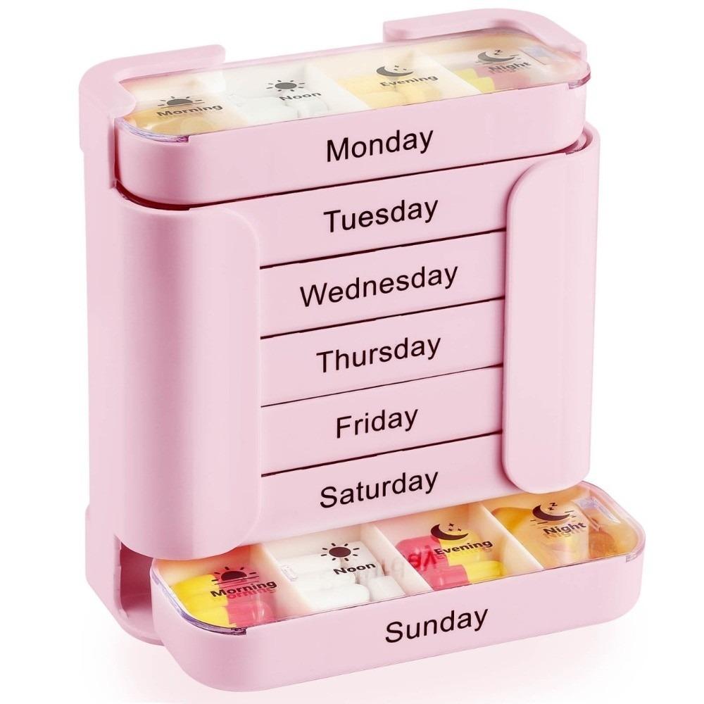 Large Capacity 7-Day Pill Box Sealed Travel Pill Case Weekly Pill Organizer  Travel Home Use