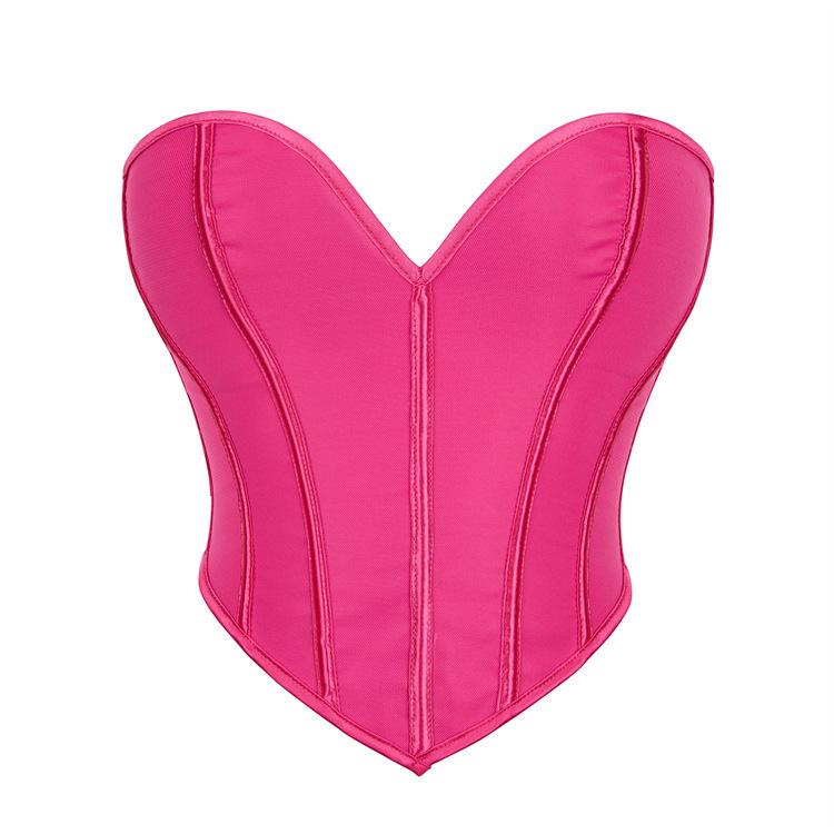 Top Ranking White Sexy Women Overbust Corsets Crop Tops Hort Torso Corset Body Shaper Sleeveless Vest Black Pink
