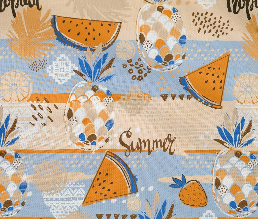 oneOone Cotton Flex Dusty Blue Fabric Tropical Sewing Material Print Fabric By The Yard 40 Inch