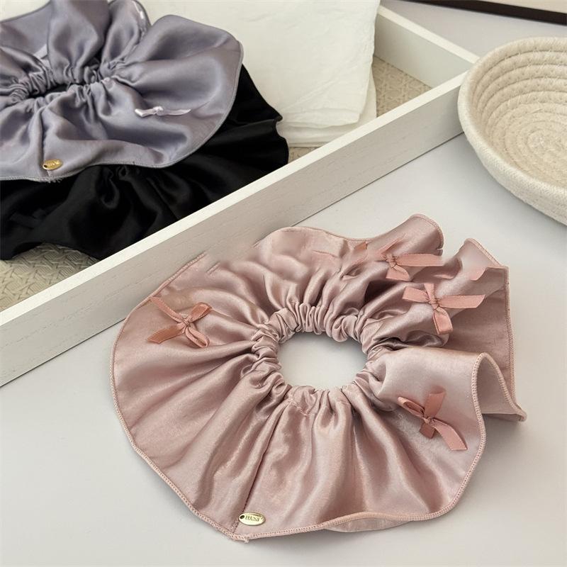 Fabric satin bow large intestine hair band simple head flower new temperament headgear hair accessories high sense