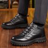 Men's Cotton Shoes Winter High-top Men's Shoes Genuine Leather Northeast Velvet Thickened Wool Warm Non-slip Snow Boots Men