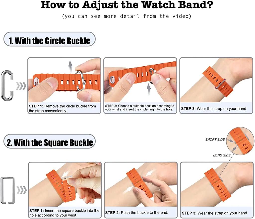 Silicone Ocean Strap For Apple Watch Band Ultra 3/2 49mm 46mm 45mm 42mm 44mm 41mm Sports Bracelet iWatch 11 10 9 8 7 6 5 SE band