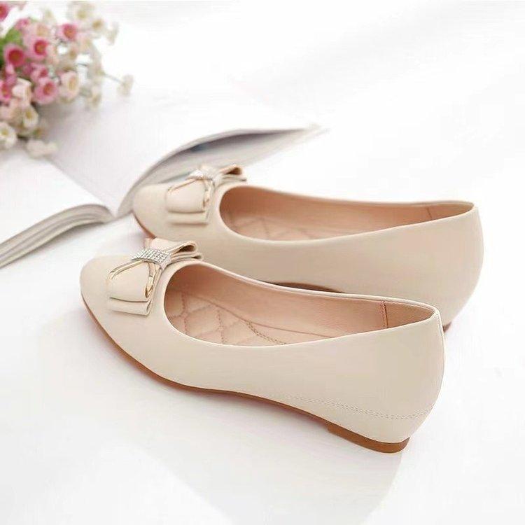 Chaussures plates à fond plat et ouverture peu profonde Doudou nouvelles chaussures décontractées d'automne pour femmes enceintes antidérapantes petites chaussures en cuir