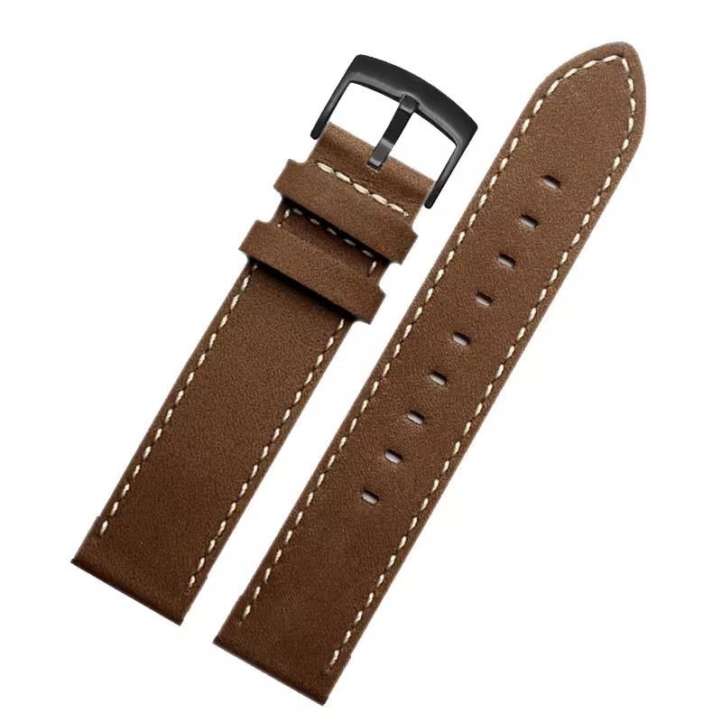 For Timex T49905 T49963 T49953 TW4B01900 Series Genuine Leather Strap Men's Frosted Cowhide Bracelet 20mm 22mm Black Brown
