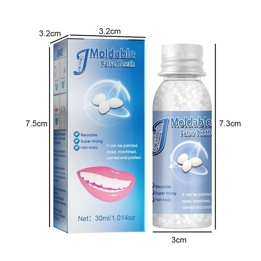 Jaysuing 30 ml formbare falske tenner Hvite partikler Gjenbrukbare Giftfri Midlertidig fylling Gjenvinn smil