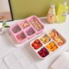 Wheat Straw Compartment Lunch Box Square Portable Five-compartment Student Bento BoxFast Food Box Microwave-safe