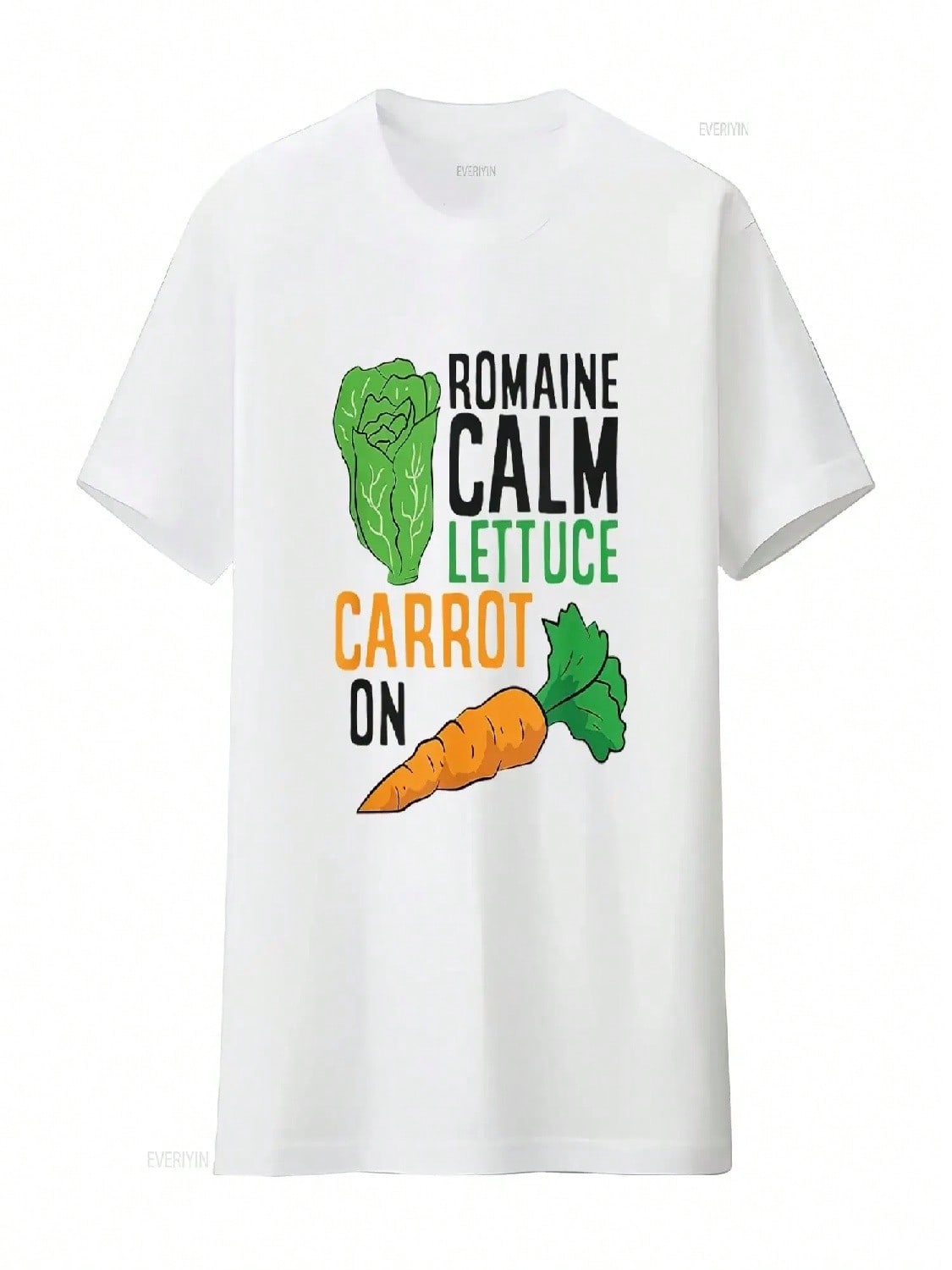 Romaine Calm Lettuce Carrot On Funny Vegetarian Wounisexs T Shirt White Large Vintage Washed Designer Clothes Slightly Casual S разноцветный