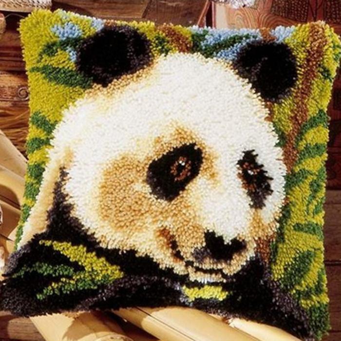 Animal Cat Dog Latch Hook Cushion Kits Pillow Case Crochet Crafts Yarn For Love &Heart Embroidery Cushion Sofa Bed Cover 