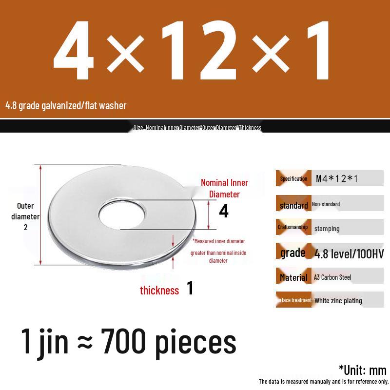 Galvanized Extra Thick Flat Iron Washer, M3-M62