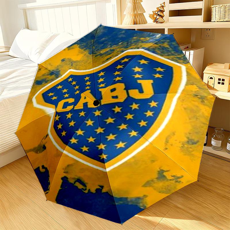 Football Club Emblem Umbrella 8-Frame for Travel, Camping, Casual Lightweight Portable Umbrella, Essential for Every Family Holidays Gift