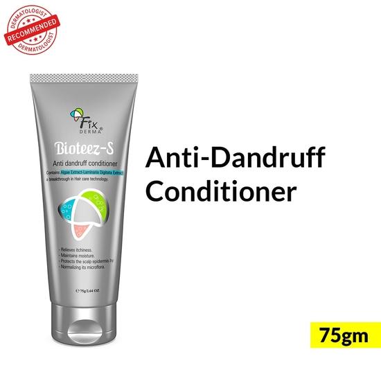 FIXDERMA Bioteez-S Balsamo Naturale per Capelli Secchi con 1% p/p. Acido salicilico | Riduce la forfora | Rende i capelli lucenti e morbidi 75 ml, 1 confezione