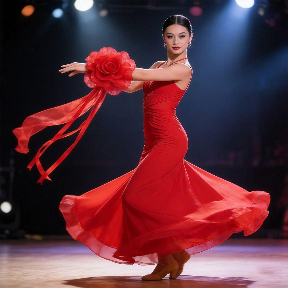 Wrist Strap Modern Dance Hand Sleeve Stereo Flower Latin Dance Accessories  Samba Dance