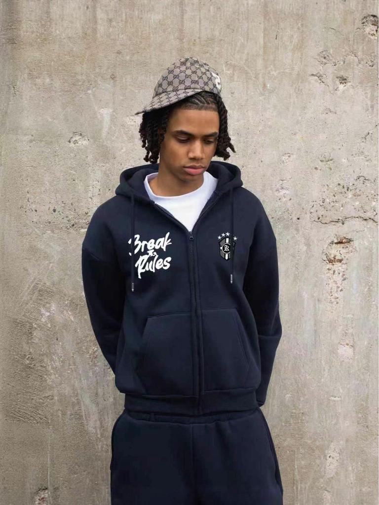 2025 European Unisex Hooded Casual Sports Zipper Cardigan for Autumn/Winter