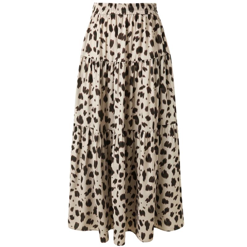 Юбка-миди А-силуэта с леопардовым принтом M