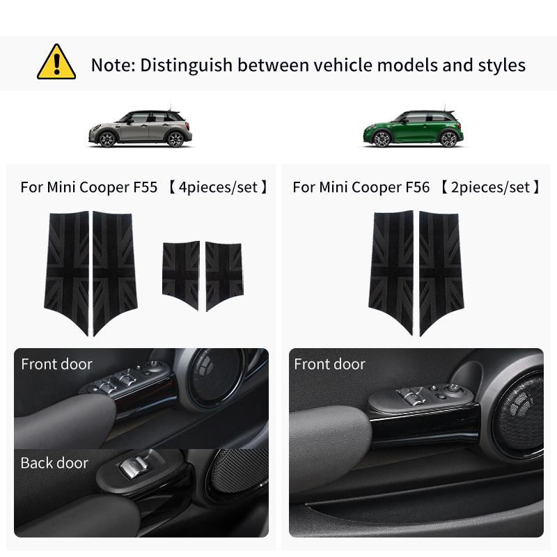 Autocollant Accoudoir de Porte de Voiture Pour Mini Cooper F55 F56 Cuir PU Poignée de Porte Auto Autocollant Accessoires de Décoration Intérieure de Voiture