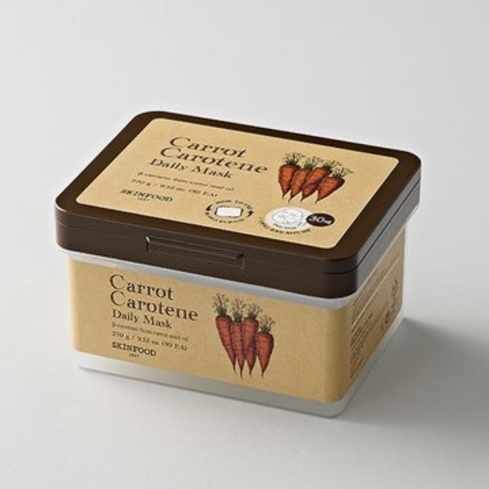 SKINFOOD Carrot Carotene Daily Mask 30ea, Quick Soothing & Hydrating, K-Beauty
