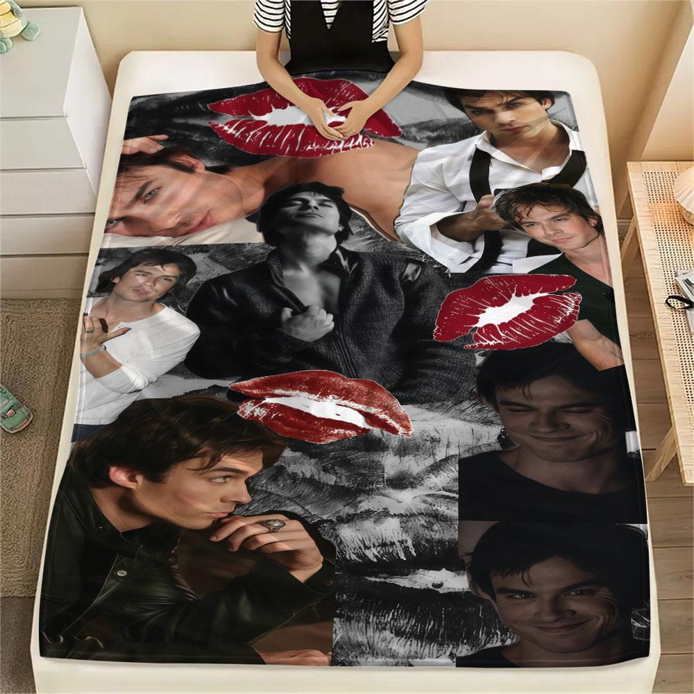 1PC The Vampire Patterned Flannel Blanket Suitable For All Seasons for Home Decor Warmth and Comfort Gifts Holiday Present