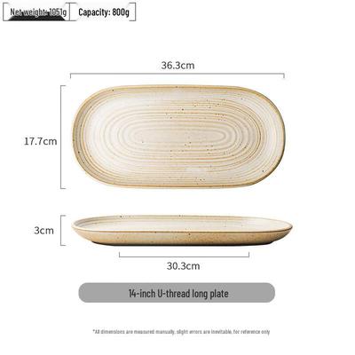 Retro Ceramic U-Shaped Fish Plate