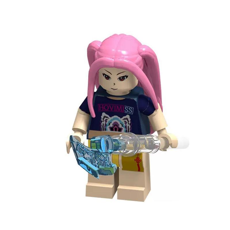 Kpop Demon Hunters Cartoon Doll Building Blocks Kawaii Mini Action Figure Head Assembly Toys Child Educational Toys Gift