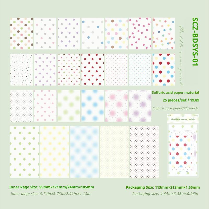 Wave Point Laboratory Series Vintage Colorful Polka Dots Landscape Material Paper Creative DIY Junk Journal Collage Stationery