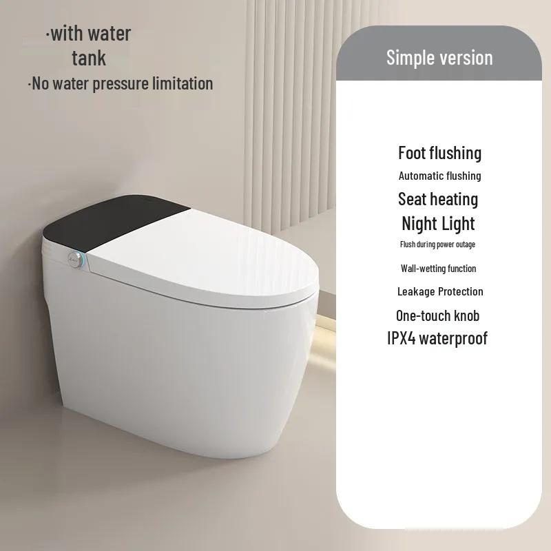 Smart One-Piece Automatic Toilet with Foam Shield, Instant Heating & Multifunctional Features for Hotel Use