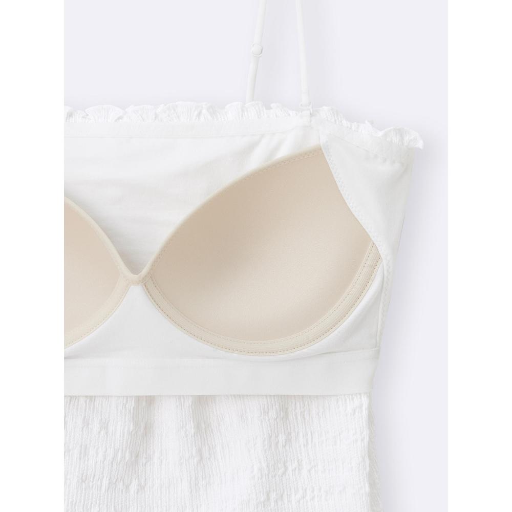 Gu By Uniqlo Brafeel Cropped Shirring Tube Top