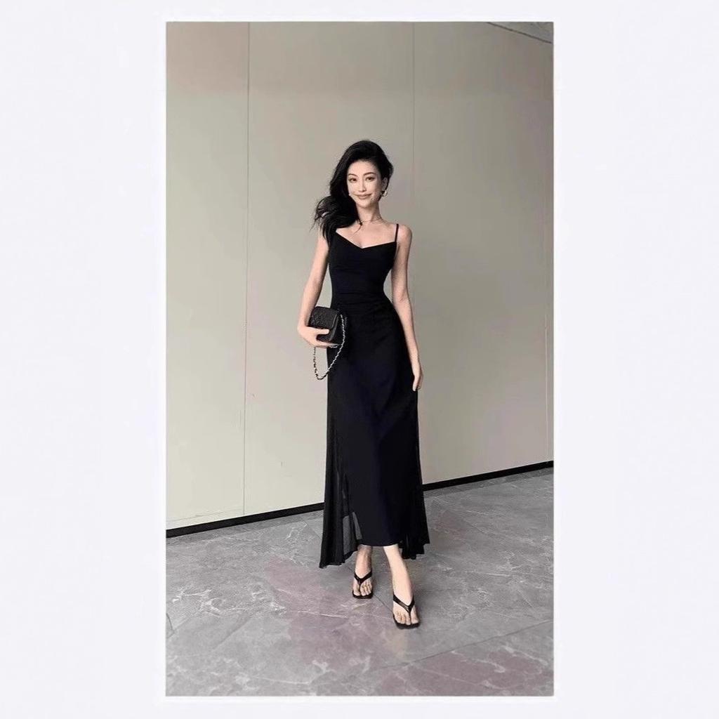 Premium temperament Spice girl suspender dress women's summer new slim and thin inner with small black skirt